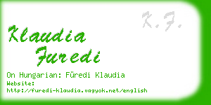 klaudia furedi business card
